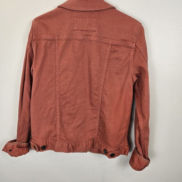 Eddie Bauer Denim Jean Jacket MED Biker Grunge Trucker Punk Retro Rock 80s Rust - Picture 7 of 13